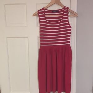 Zesica Red and White Striped Sleeveless Dress